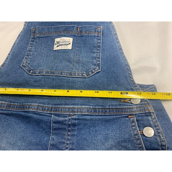 Levi Strauss Signature Gold Girl's Size M Shortall Blue Jean Denim - Picture 6 of 10